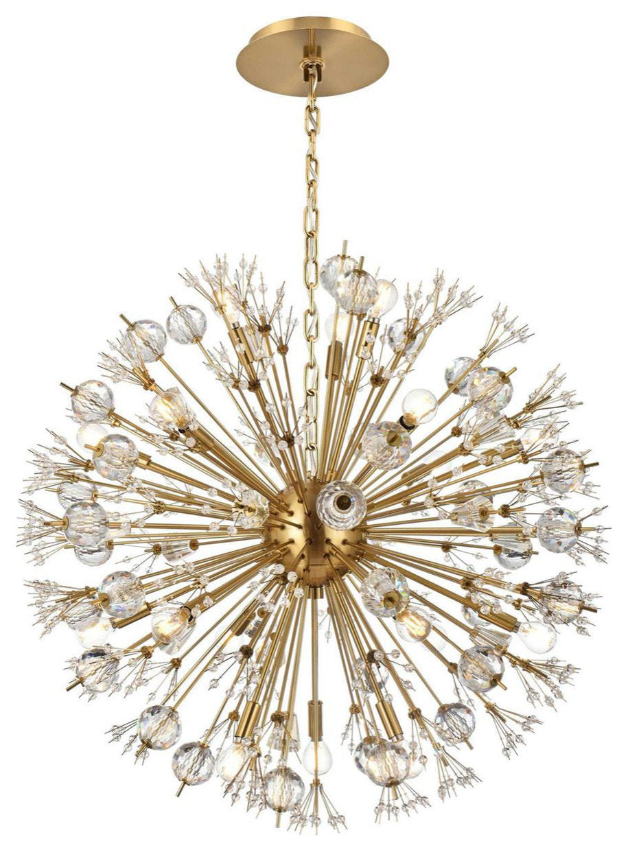 Vera 18 Light Pendant, Satin GoldBy Elegant Furniture & Lighting