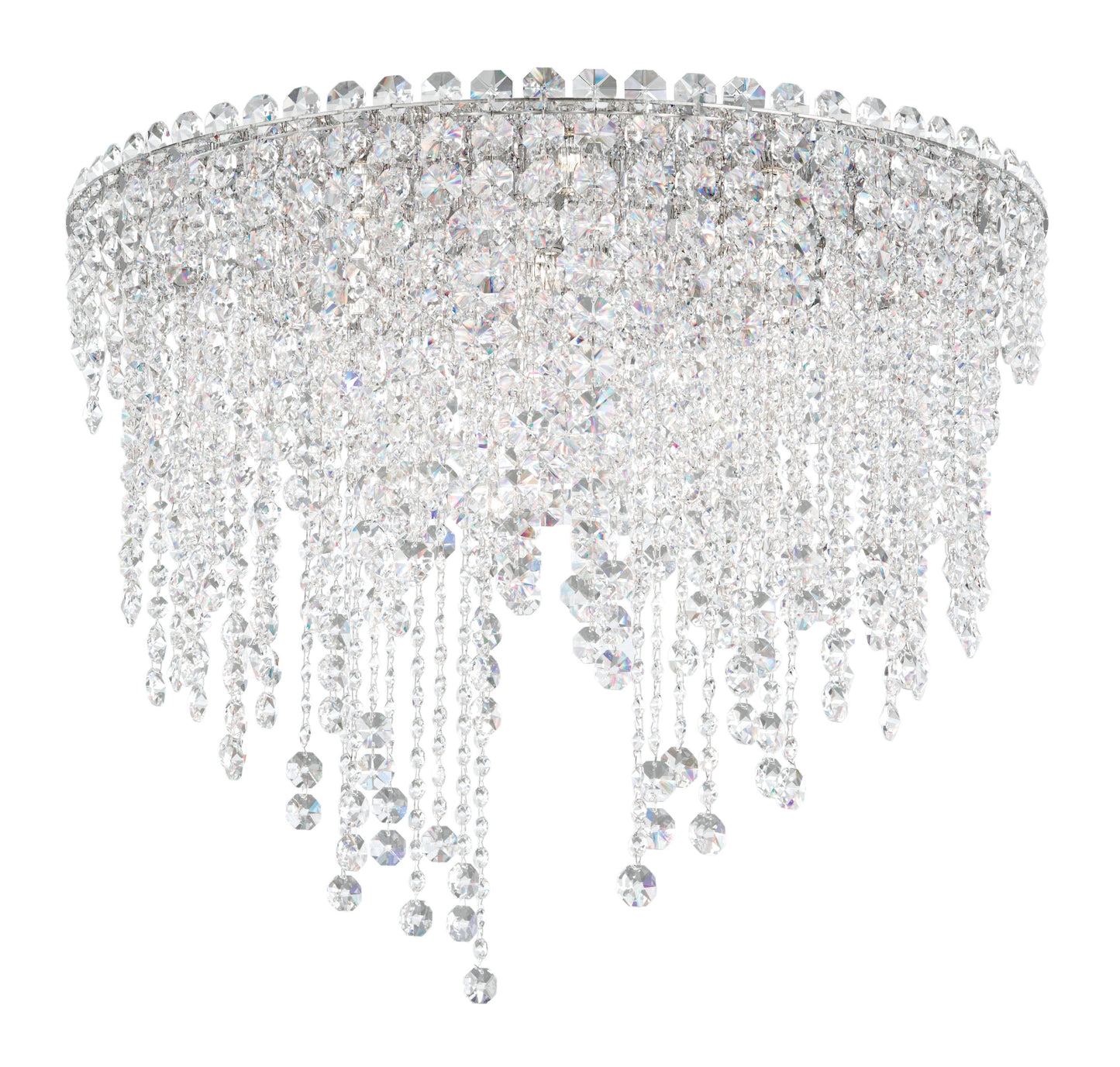 Chantant 6-Light Close to Ceiling in Stainless Steel With Clear Heritage CrystalBy Schonbek