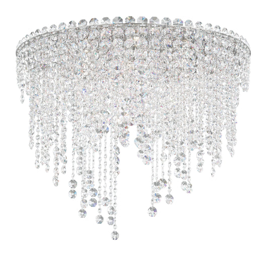 Chantant 6-Light Close to Ceiling in Stainless Steel With Clear Heritage CrystalBy Schonbek