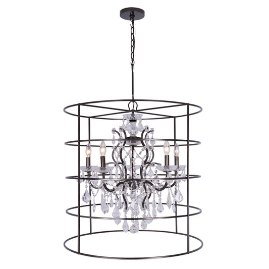 Group Filmore Vibrant Bronze Five-Light Spectra Crystal Chandelier