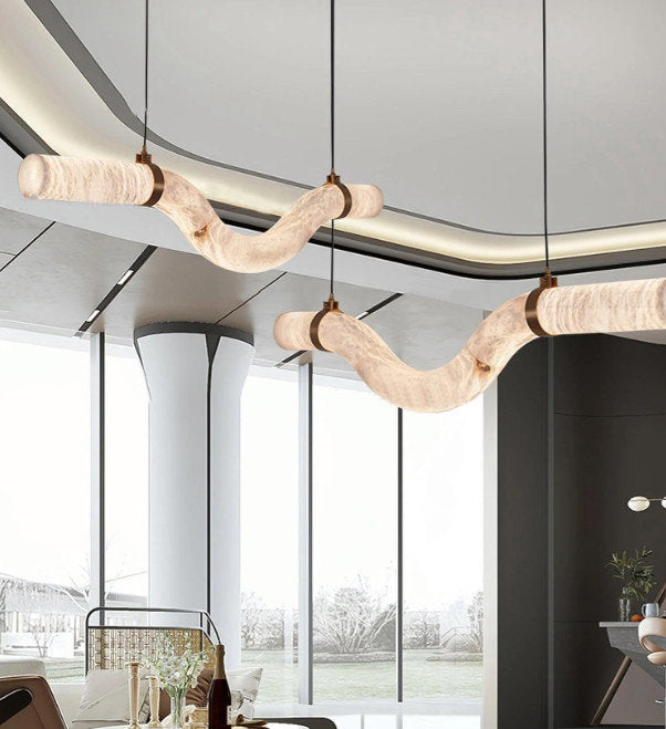 Alabaster Infinity Pendant Lamps, Style ABy Akari Lanterns