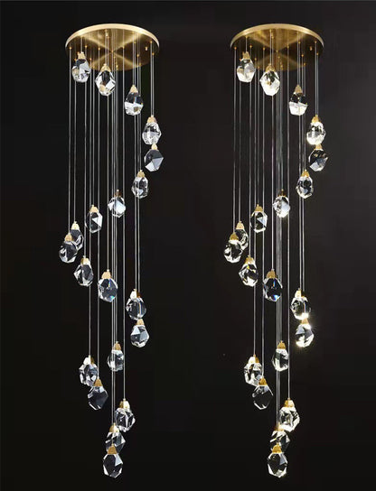 Geometric Irregular Cut Crystal Chandelier Lighting, 15 LightsBy Akari Lanterns