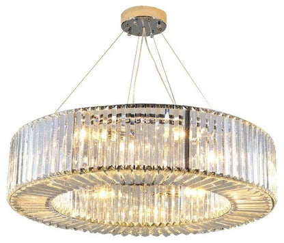 Crystal Drum Chandelier By Morsale, Diameter 32"By MORSALE
