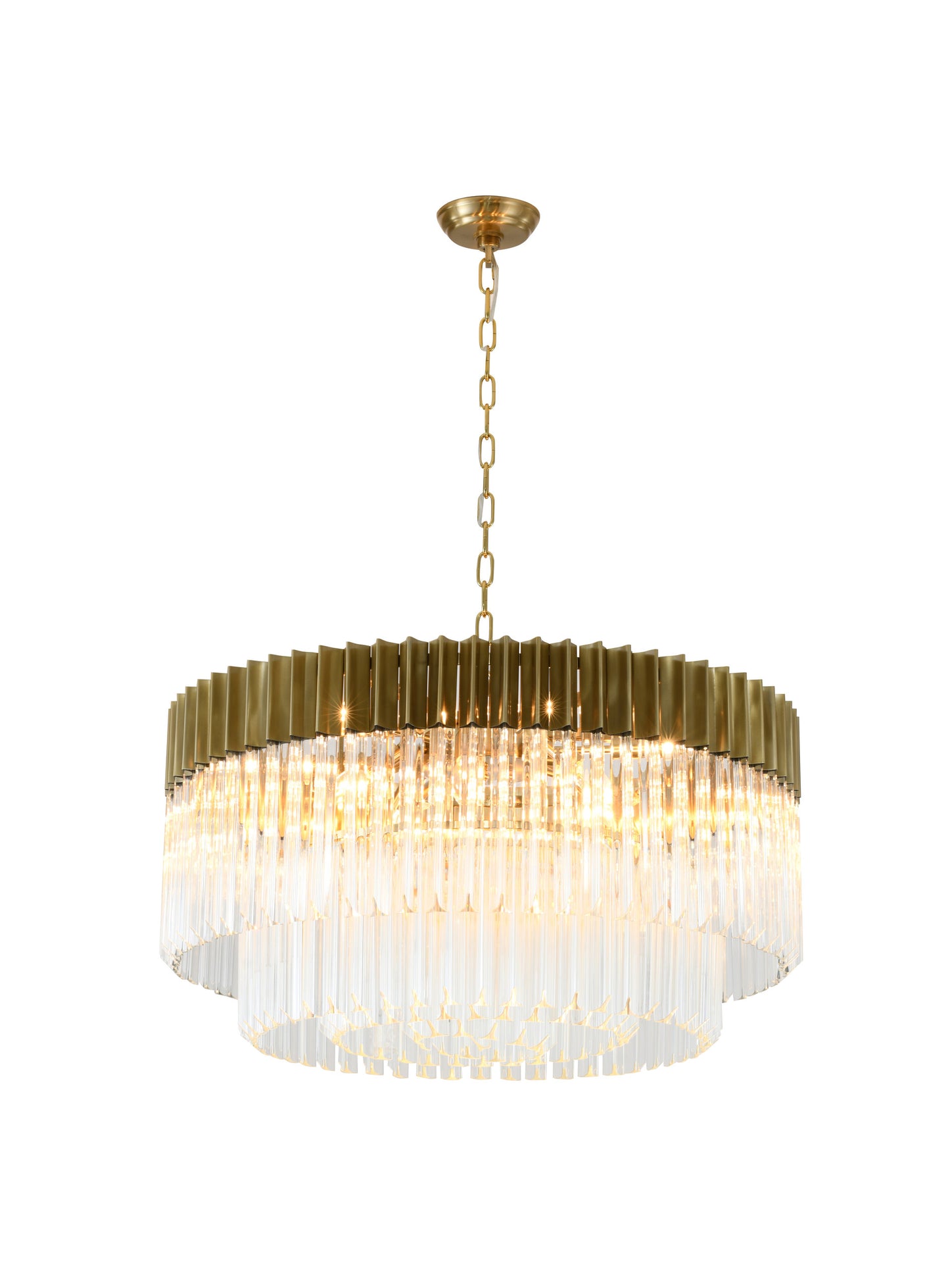 Bethel International WE07C31BR 12-Light Chandelier, Satin BrassBy Bethel Intl.