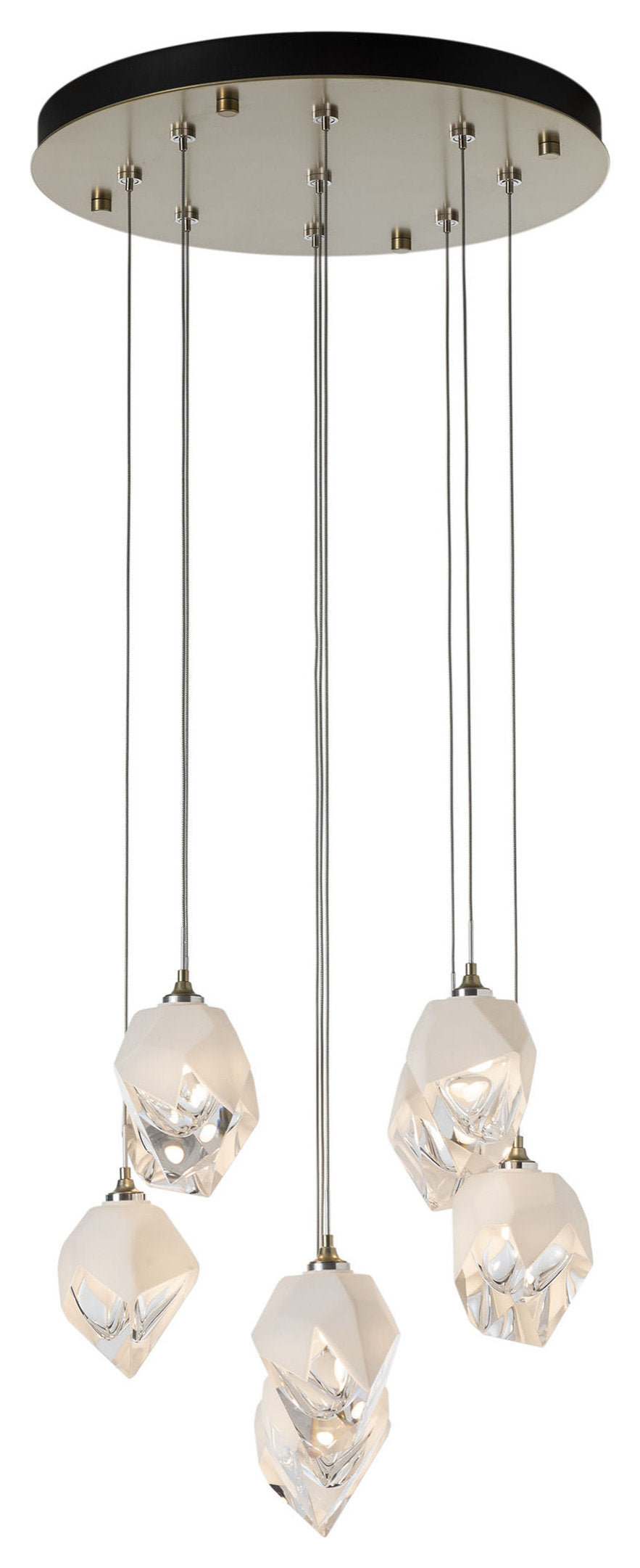 Chrysalis 9-Light Small Crystal Pendant Modern Brass Finish- Long, White CrystalBy Hubbardton Forge