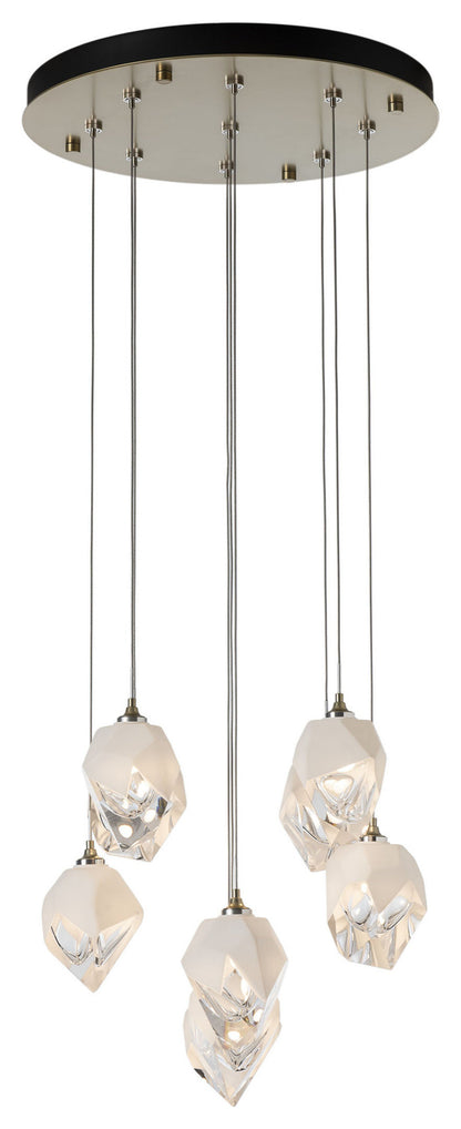 Chrysalis 9-Light Small Crystal Pendant Modern Brass Finish- Long, White CrystalBy Hubbardton Forge