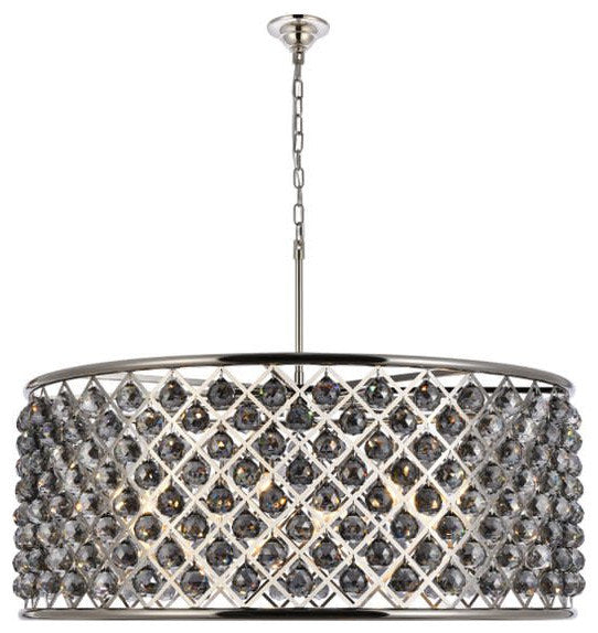 Elegant Lighting 1214G43-SS/RC Madison 10 Light 44"W Crystal Drum - PolishedBy Elegant Furniture & Lighting