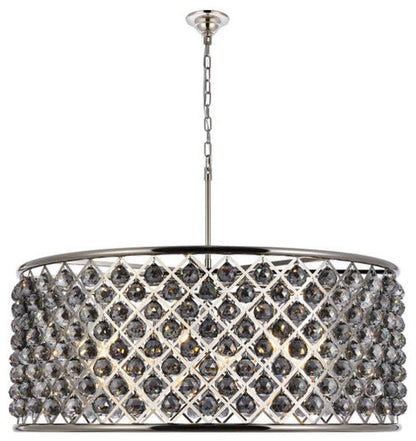 Elegant Lighting 1214G43-SS/RC Madison 10 Light 44"W Crystal Drum - PolishedBy Elegant Furniture & Lighting