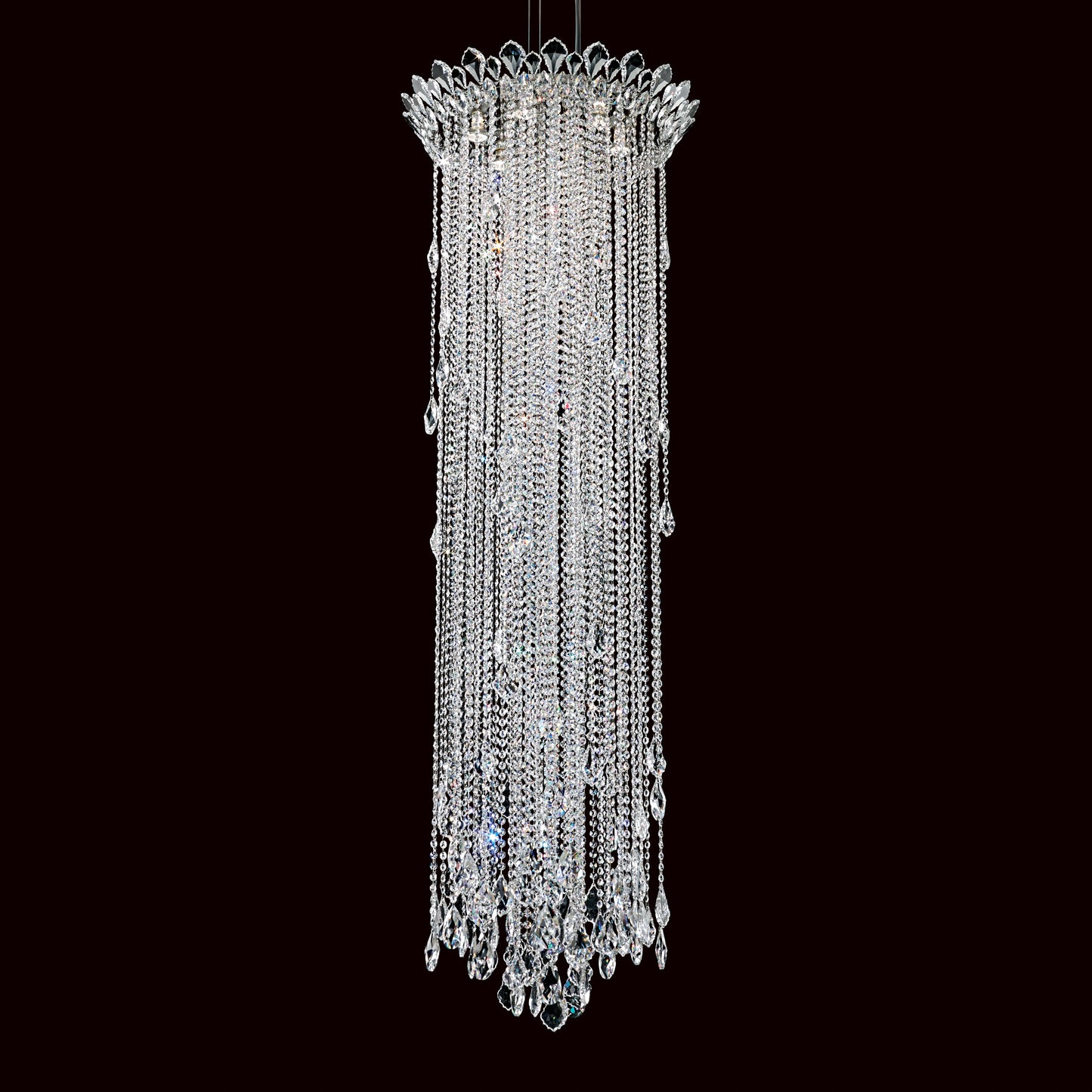 Trilliane Strands 6-Light Pendant in Stainless Steel With Clear Heritage CrystalBy Schonbek