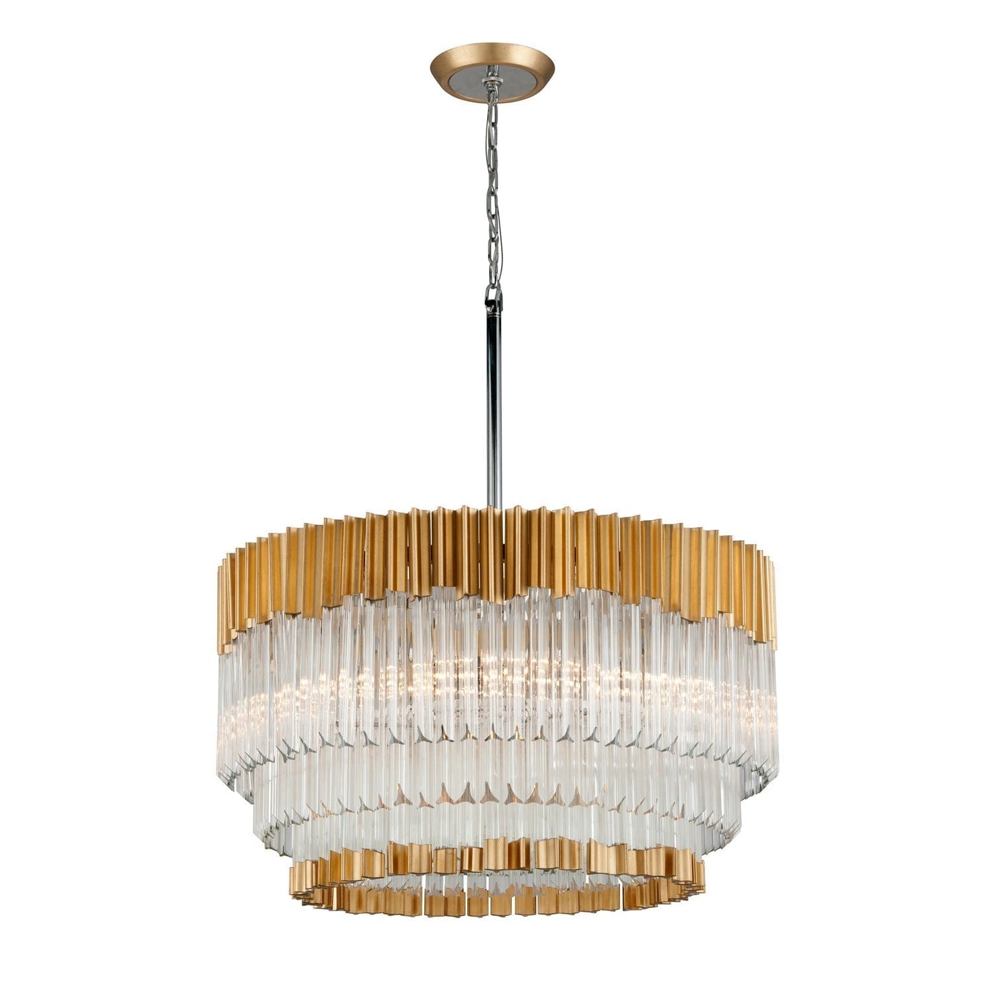 Gold Leaf Eight-Light Pendant