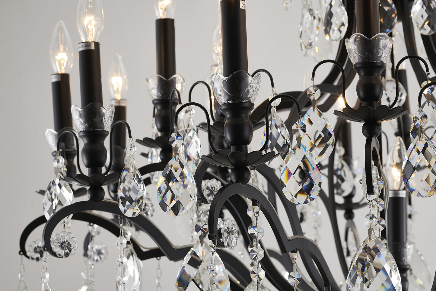 Clear Crystal Chandelier, Sandy BlackBy Design Living