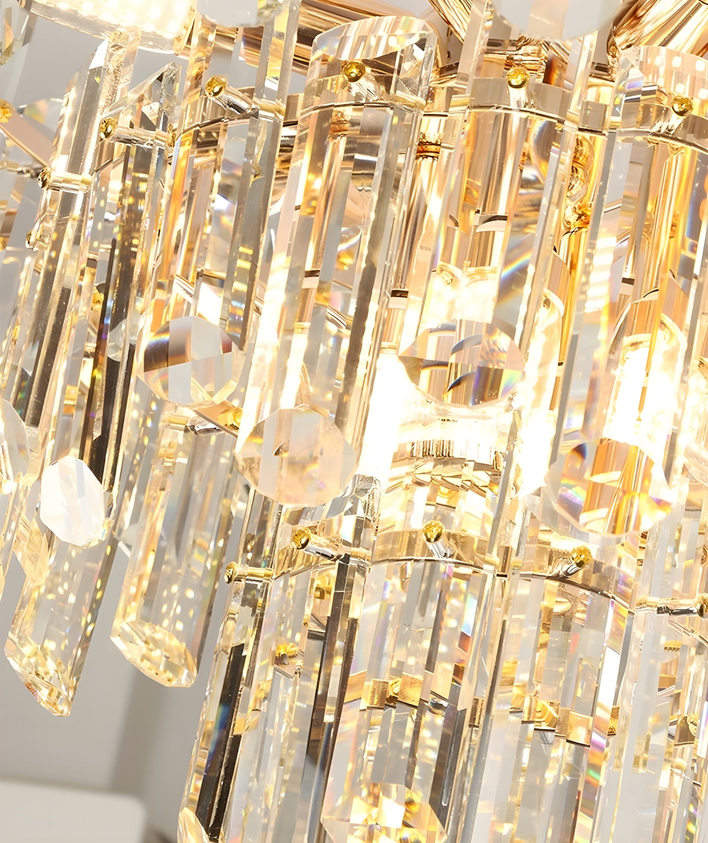 Amriswil | Contemporary Smoky Gray Chandelier for Living Room, Clear Crystal, 31.5''By Miron Demid LLC