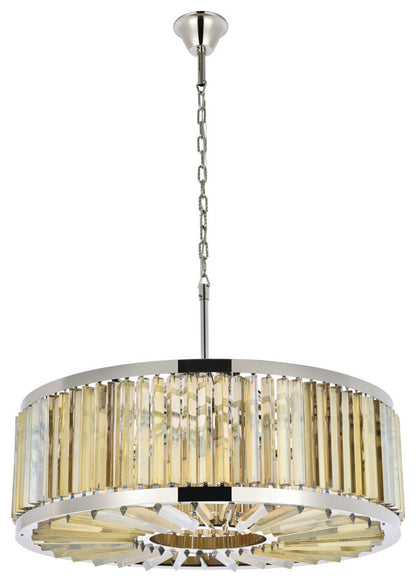 Elegant Lighting 1203D35-GT/RC Chelsea 10 Light 36"W Crystal Drum - PolishedBy Elegant Furniture & Lighting