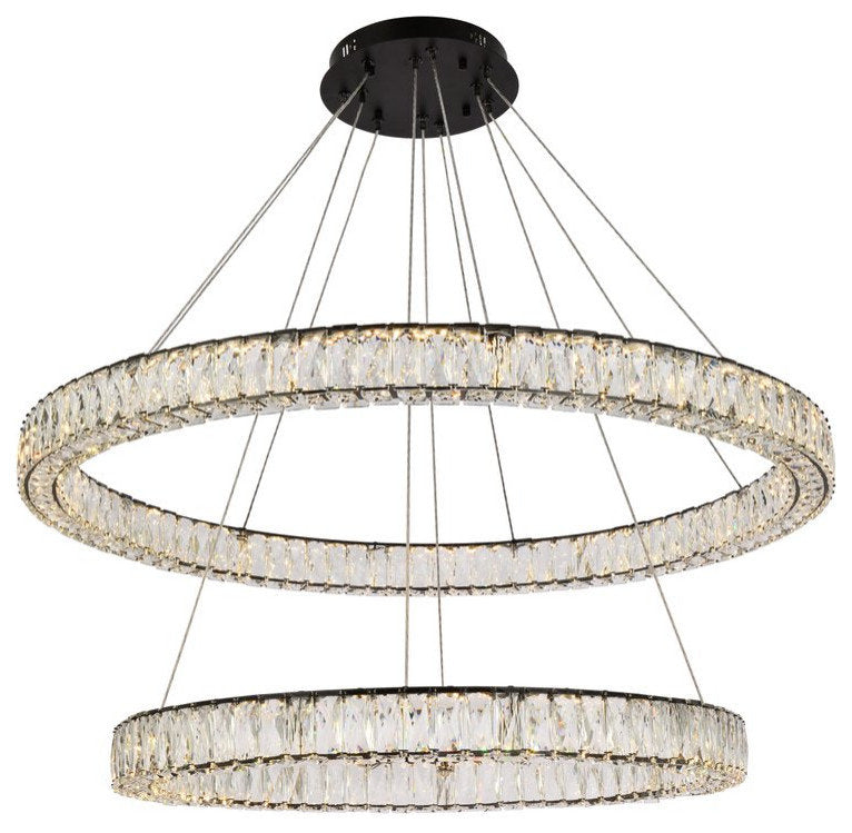 Modern Black 2-Light PendantBy Elegant Furniture & Lighting