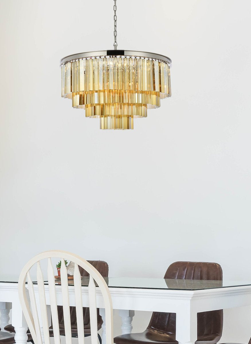 Urban Classic 1201D32PN-GT/RC 17 light polished nickel Chandelier Golden TeakBy URBAN CLASSIC