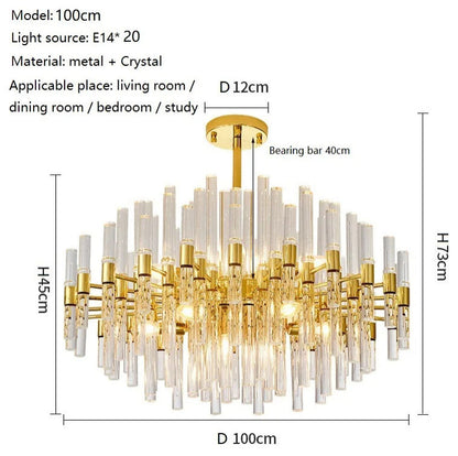 Zuccarello | Abstract Design Gold Glass Hanging Chandelier, 39.4'', 1 StyleBy Miron Demid LLC