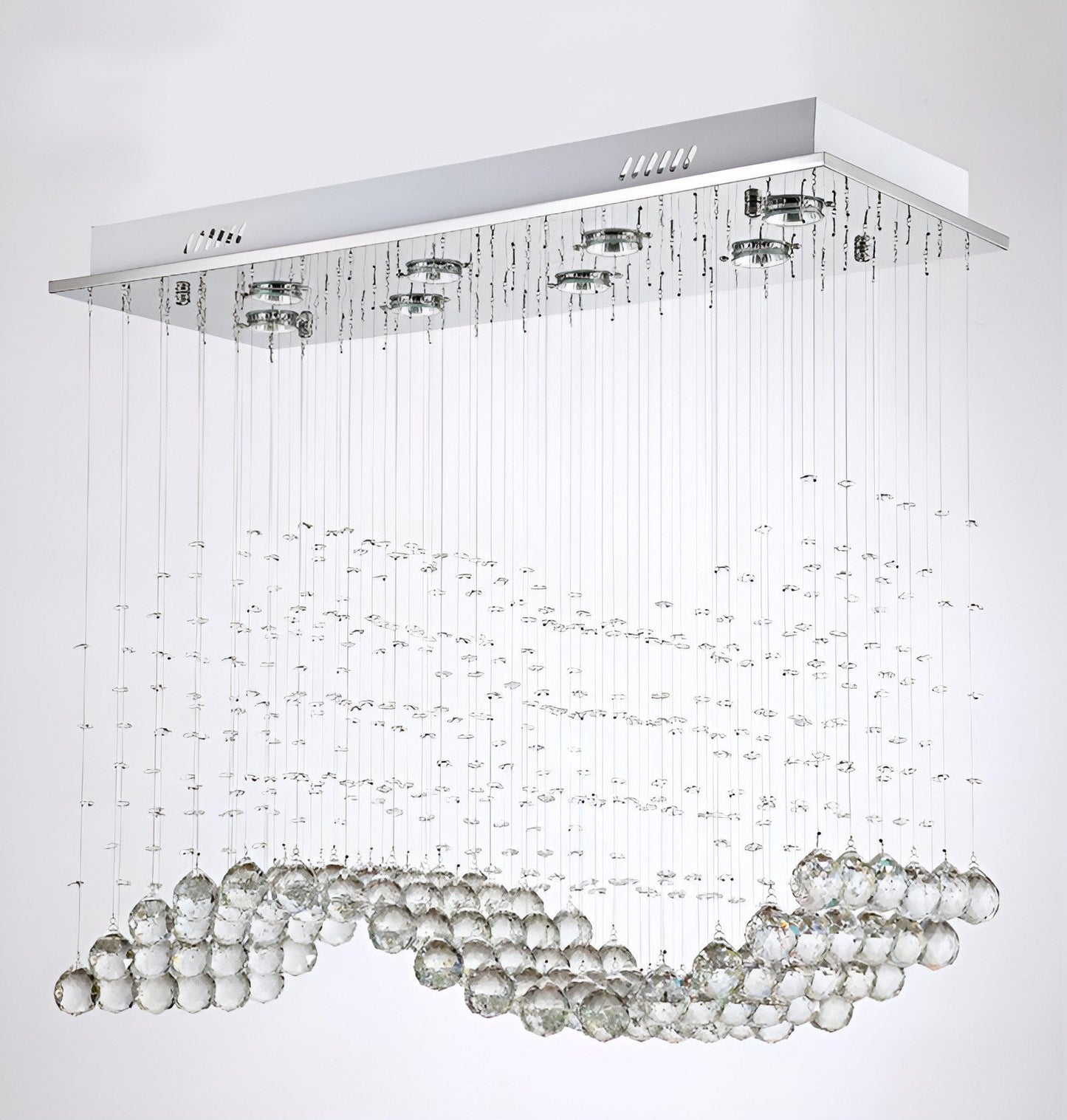 Agropoli | Luxury Rectangle LED Crystal Lamp for Dining Room, L47.2xw9.8xh39.4", Cool LightBy Miron Demid LLC