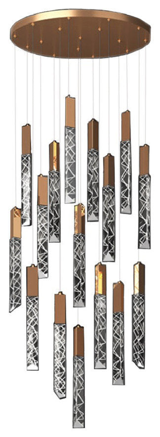 Riomaggiore | Long Staircase Crystal Chandelier, 16 LightsBy Miron Demid LLC
