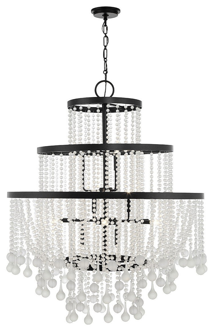 Luna 15 Light Chandelier in Matte BlackBy Savoy House