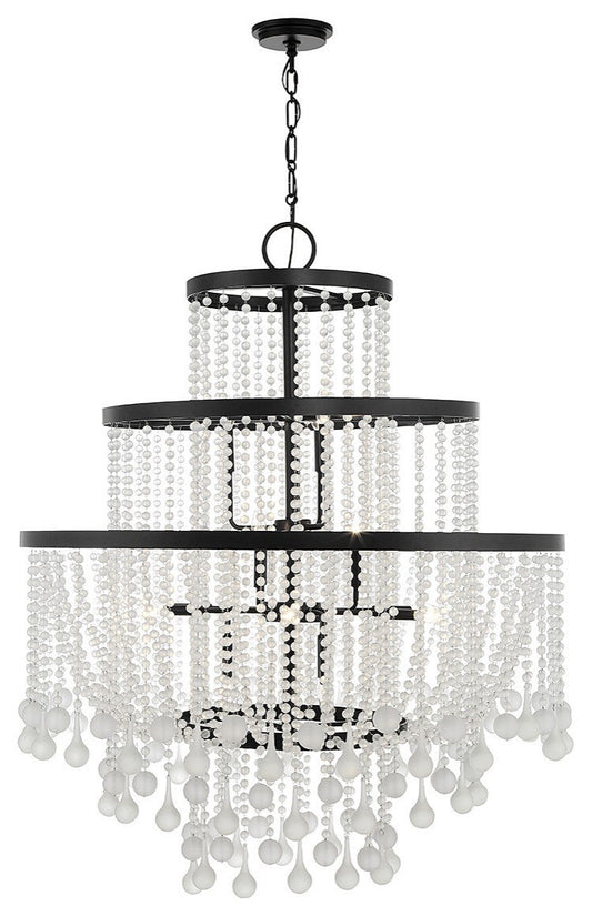 Luna 15 Light Chandelier in Matte BlackBy Savoy House