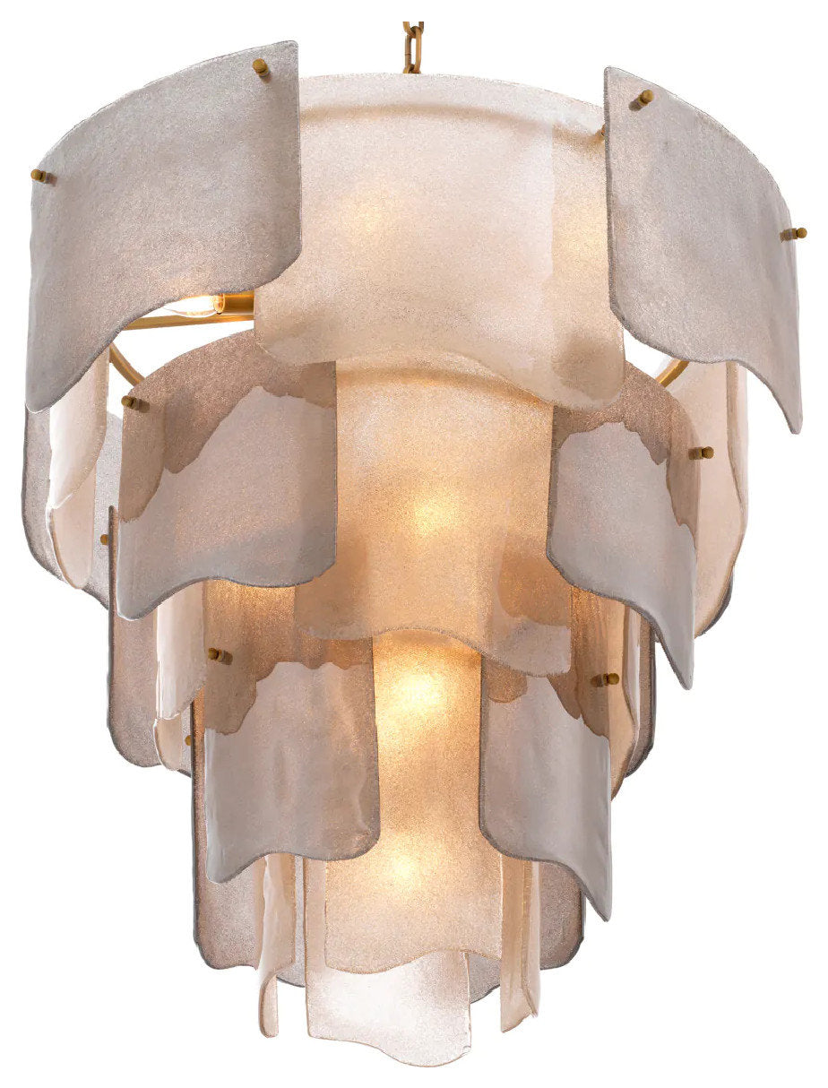Tiered Glass Modern Chandelier, Eichholtz Asinara, LargeBy OROA - Furniture