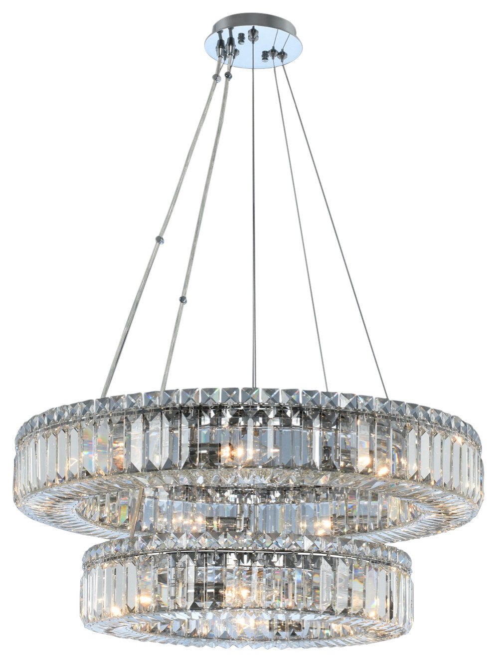 Rondelle 26x8" 15-Light Contemporary Large Pendants by AllegriBy Allegri Crystal by Kalco Lighting