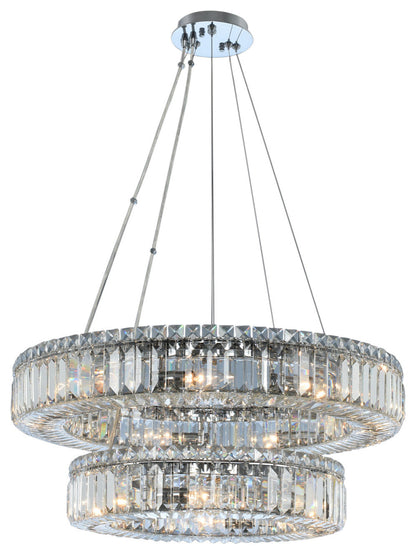 Rondelle 26x8" 15-Light Contemporary Large Pendants by AllegriBy Allegri Crystal by Kalco Lighting