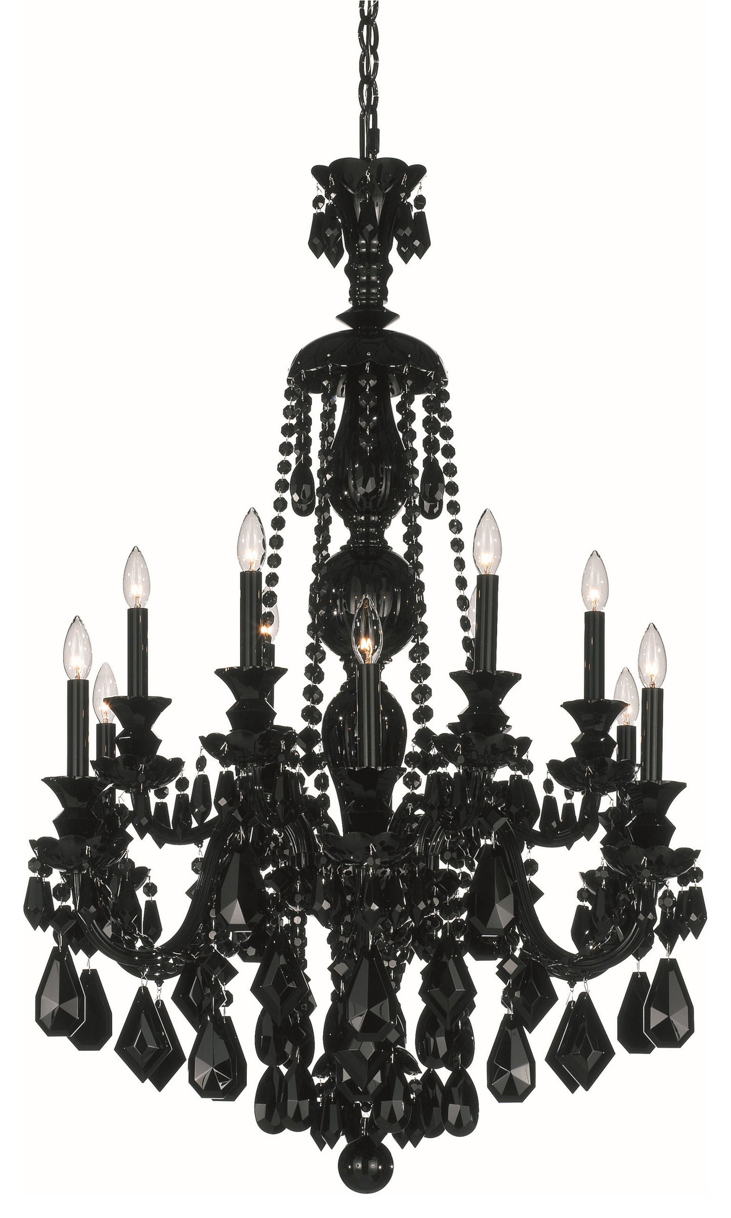 Schonbek 5708Bk 12 Light Crystal Chandelier, Jet BlackBy Schonbek