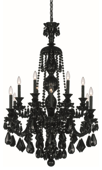 Schonbek 5708Bk 12 Light Crystal Chandelier, Jet BlackBy Schonbek