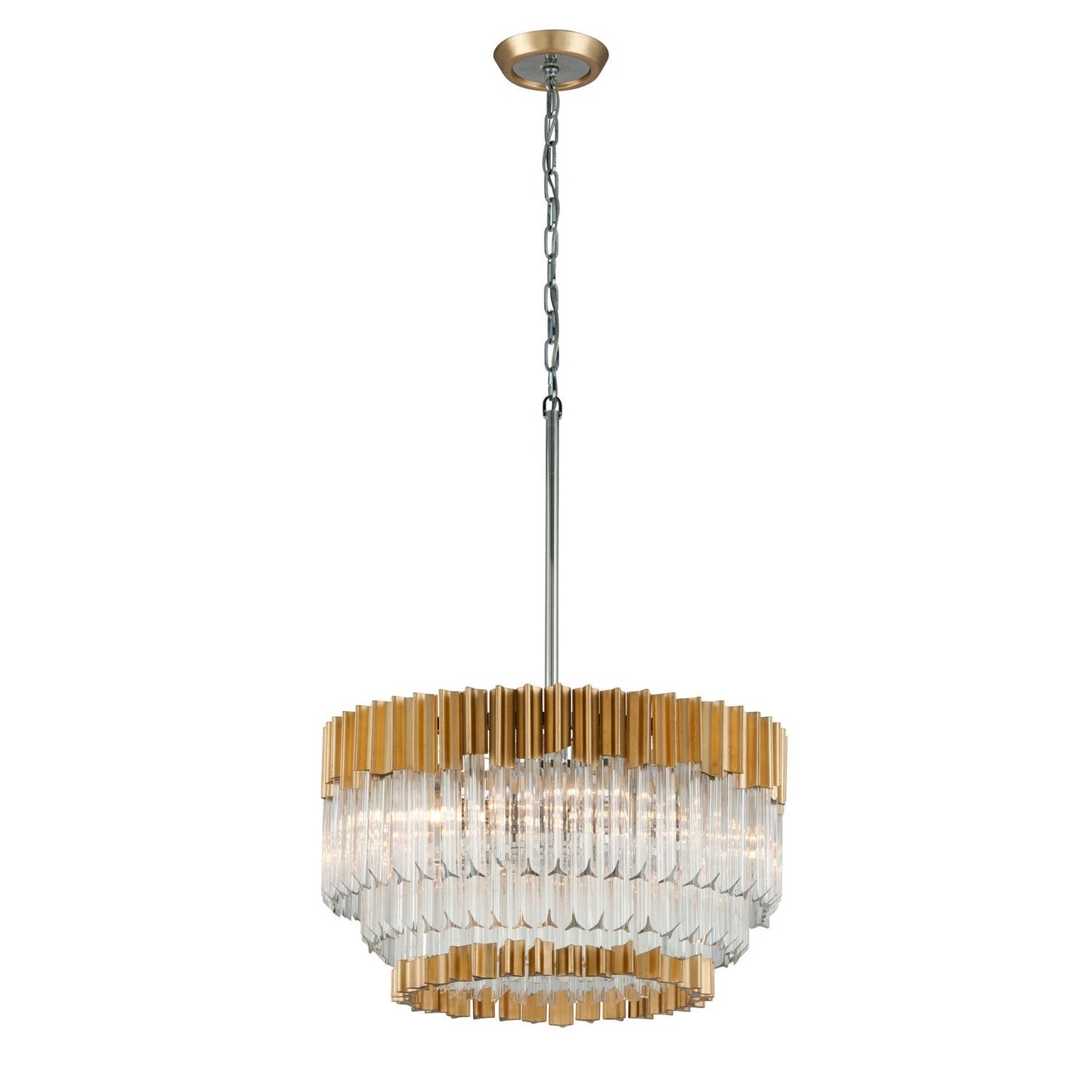 Gold Leaf Ten-Light Pendant