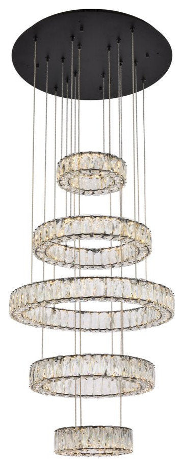Monroe LED Chandelier in BlackBy Elegant Furniture & Lighting