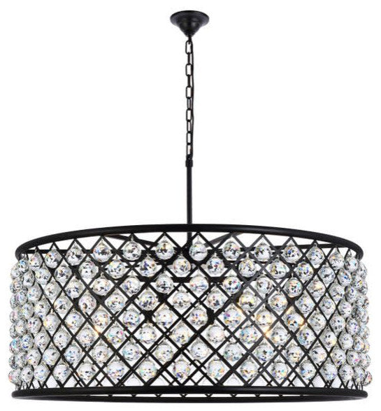 Elegant Lighting 1214G43/RC Madison 10 Light 44"W Crystal Drum - PolishedBy Elegant Furniture & Lighting