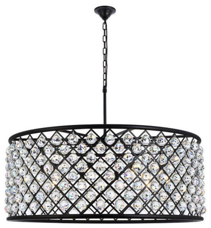 Elegant Lighting 1214G43/RC Madison 10 Light 44"W Crystal Drum - PolishedBy Elegant Furniture & Lighting