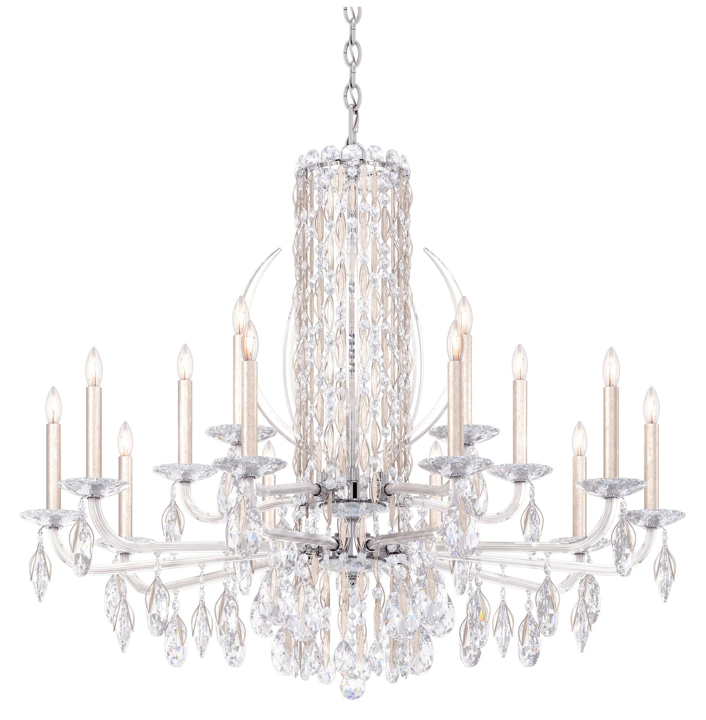 Schonbek Rs8315N-48H 15 Light Crystal Chandelier, Antique SilverBy Schonbek