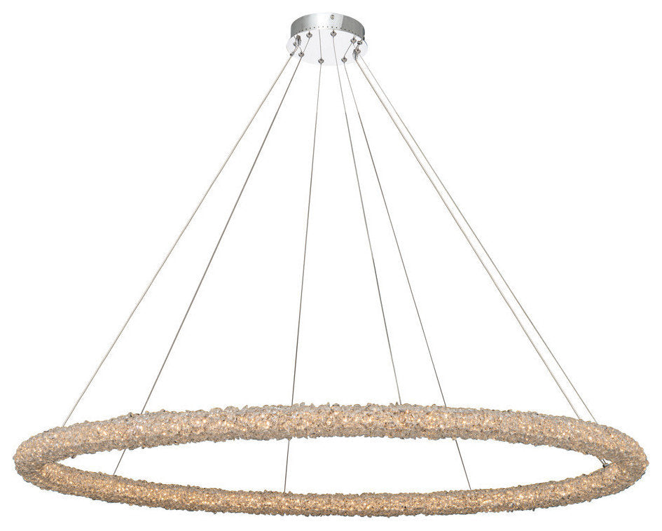 Allegri 35556 Lina 60"W LED Crystal Ring Chandelier - Polished Chrome / ClearBy Allegri Crystal by Kalco Lighting