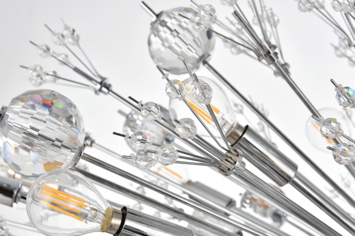 Elegant Lighting 2500D48C Vera 48 inch crystal starburst oval pendant in chromeBy Elegant Furniture & Lighting