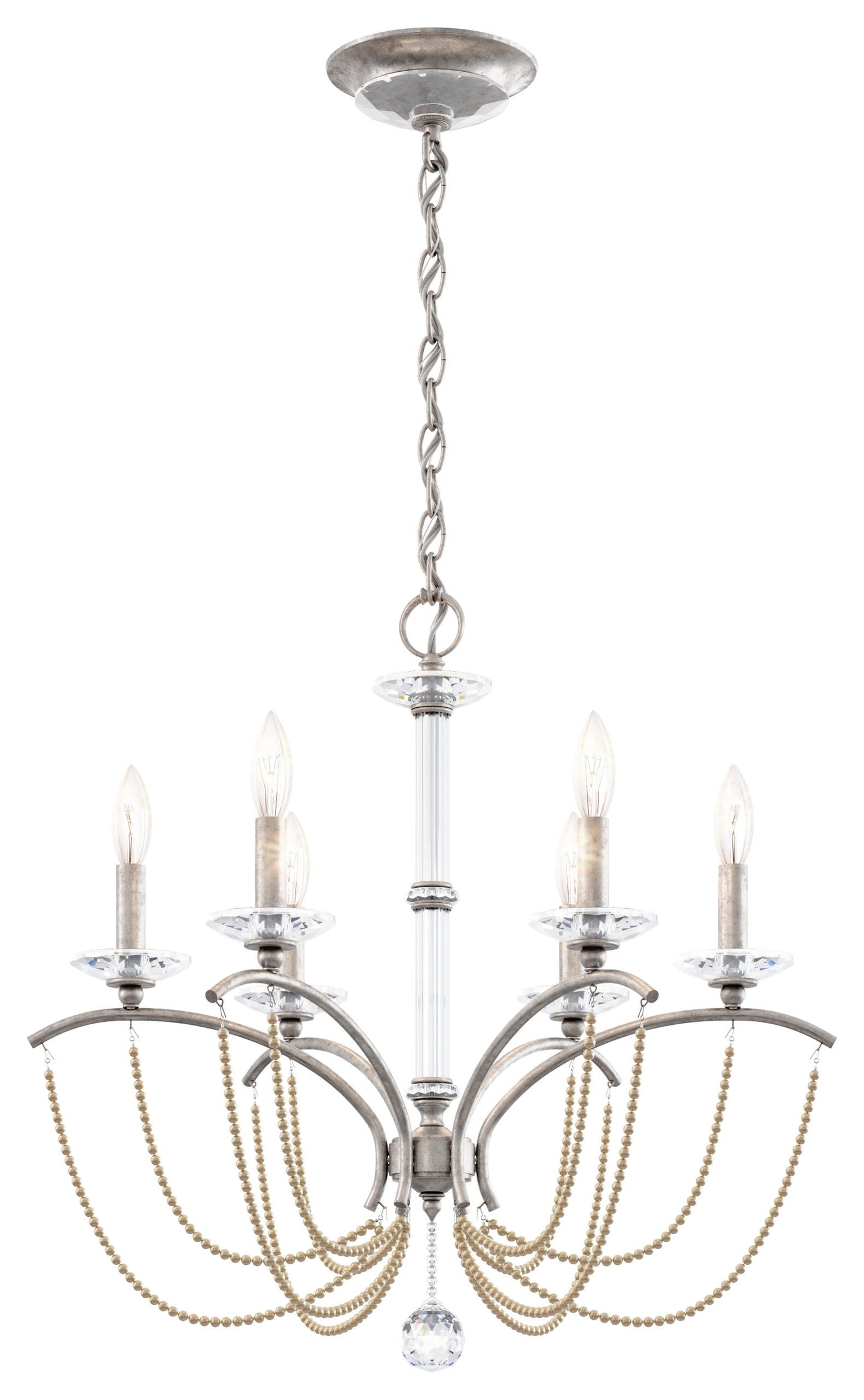 Schonbek Bc7106N-48Pbz 6 Light Crystal Chandelier, Antique SilverBy Schonbek