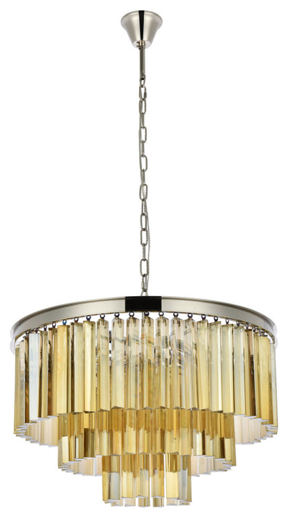 Elegant Lighting 1201D26-GT/RC Sydney 9 Light 26"W Crystal - Polished NickelBy Elegant Furniture & Lighting