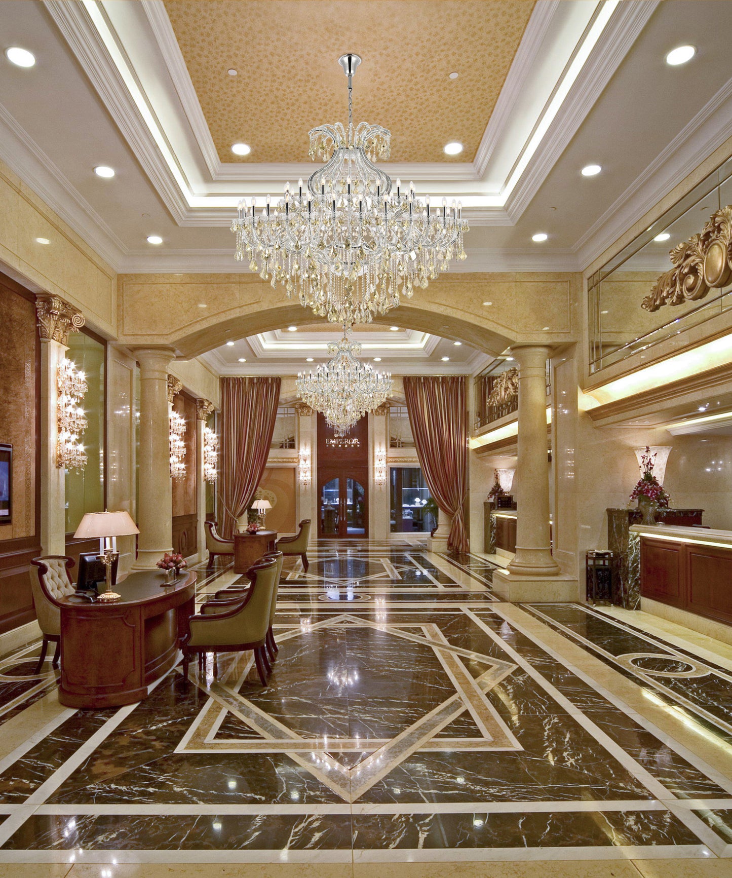 Elegant Lighting 2800G72-GT/RC Maria Theresa 49 Light 72"W - GoldBy Elegant Furniture & Lighting