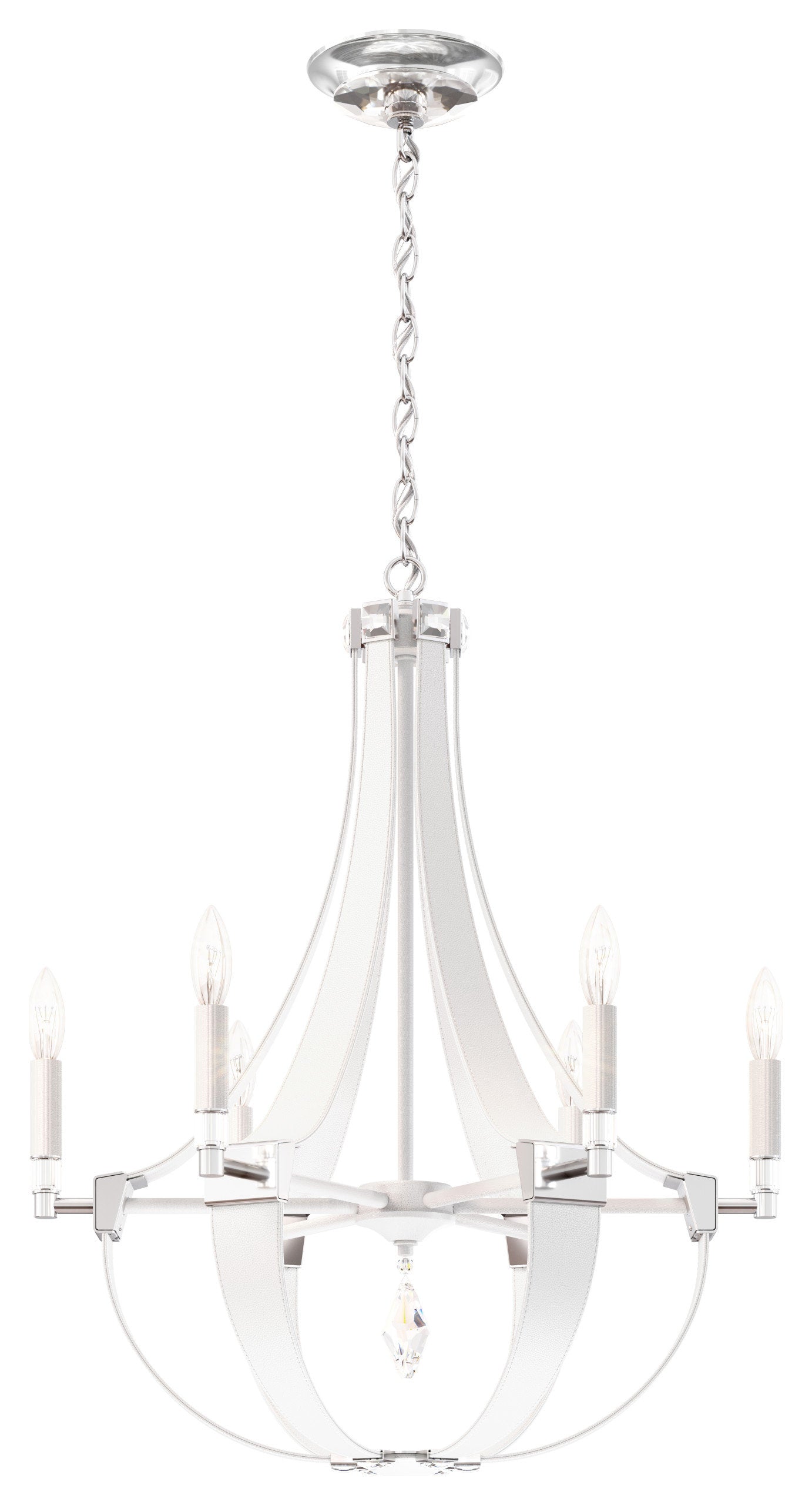 Crystal Empire Rustic 6 Light Chandelier, White Pass LeatherBy Schonbek