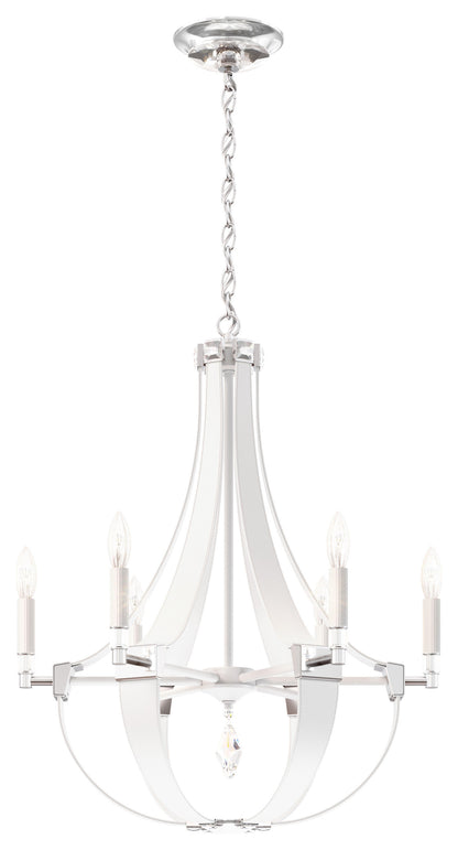 Crystal Empire Rustic 6 Light Chandelier, White Pass LeatherBy Schonbek