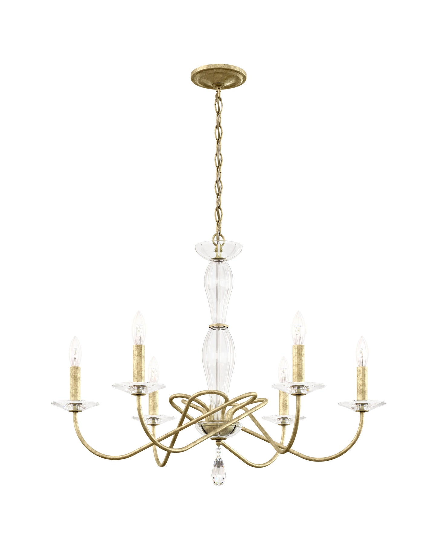 Schonbek Vx1006N-44H 6 Light Crystal Chandelier, Heirloom SilverBy Schonbek