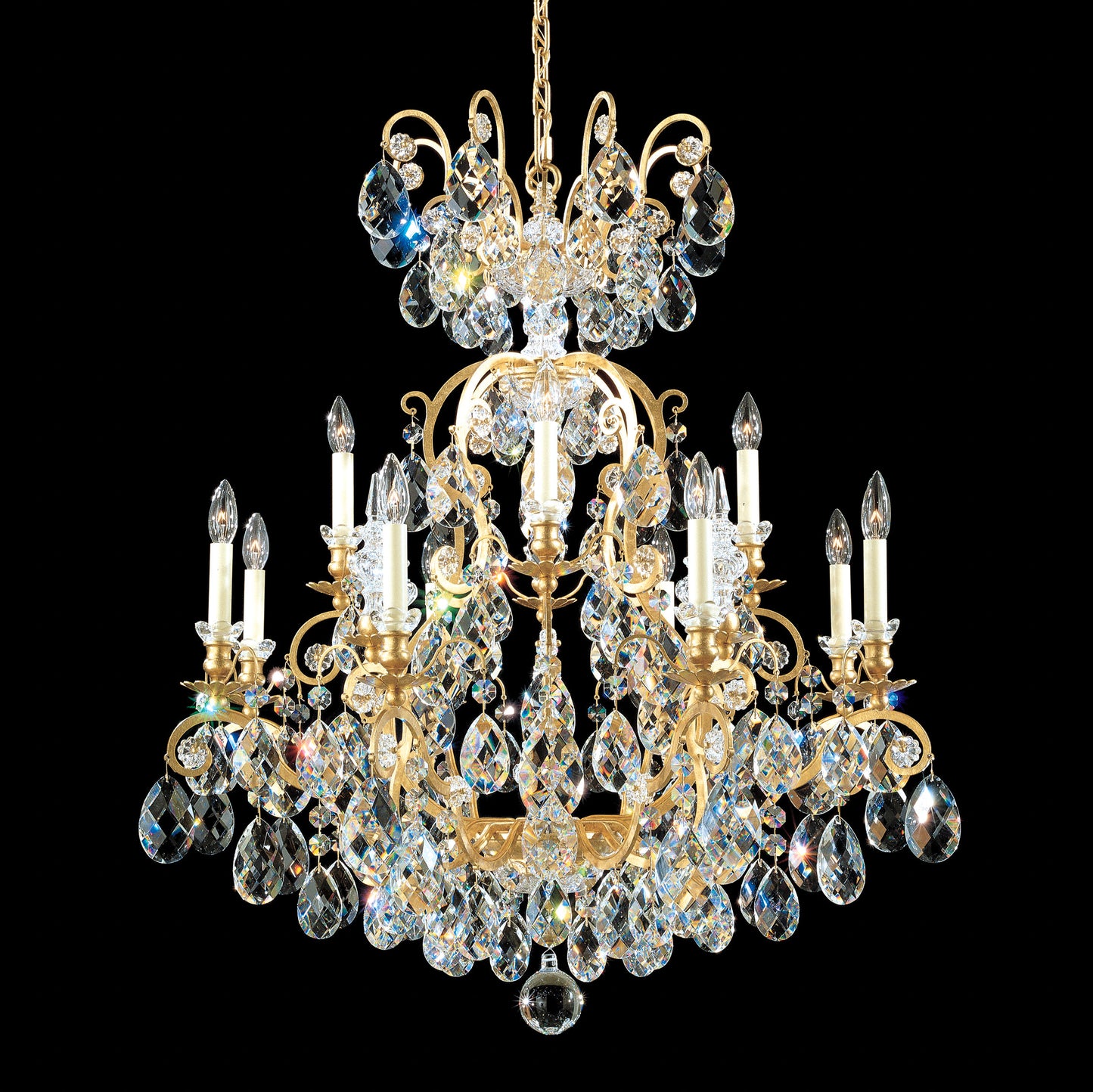 Renaissance 13-Light Chandelier in Heirloom Gold With Clear Heritage CrystalBy Schonbek