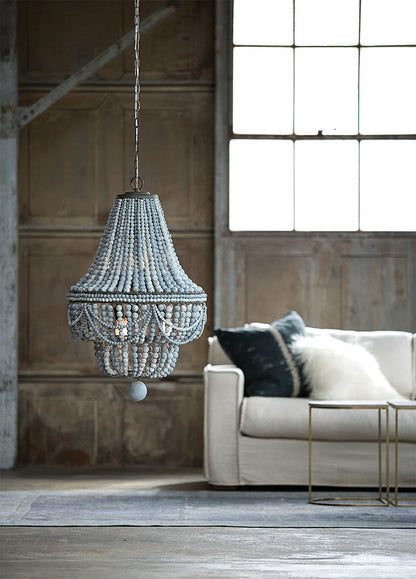 Malibu 20 1/2" Wide Weathered Blue 6-Light Chandelier