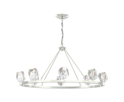 Gatsby 8-Light Chandelier, Sterling Finish, Crystal AccentsBy Hubbardton Forge