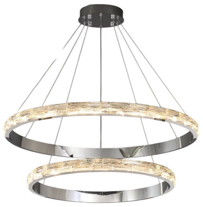 Stella | Postmodern Stainless Steel Pendant Light, Dia23.6+15.7", 2 RingsBy Miron Demid LLC