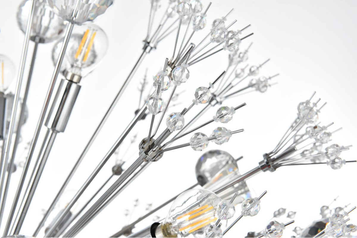 Elegant Lighting 2500D50C Vera 50 inch crystal starburst round pendant in chromeBy Elegant Furniture & Lighting