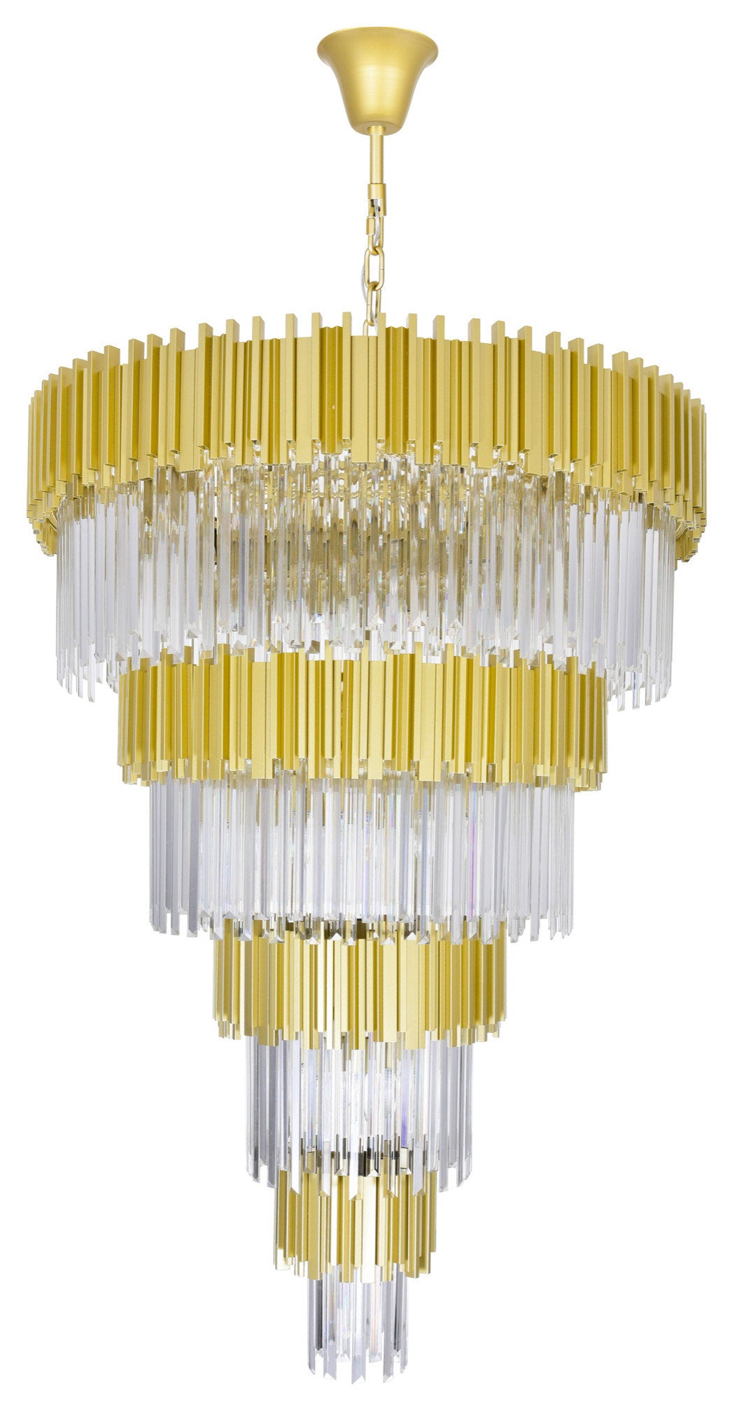 Deco 34 Light Down Chandelier With Medallion Gold FinishBy CWI Lighting