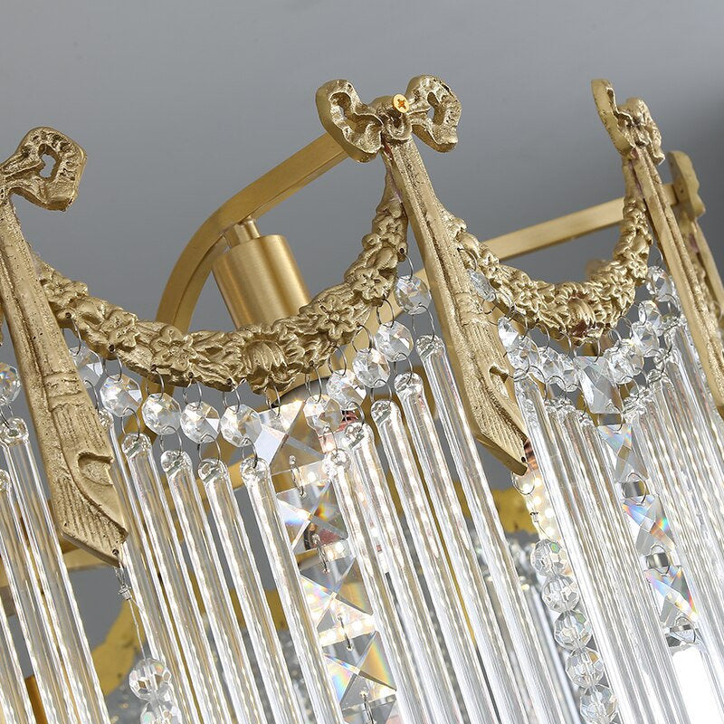 Imperia | Gorgeous Crystal Copper LED Chandelier for Dining Room, Bedroom, Dia23.6xh20.5"By Miron Demid LLC
