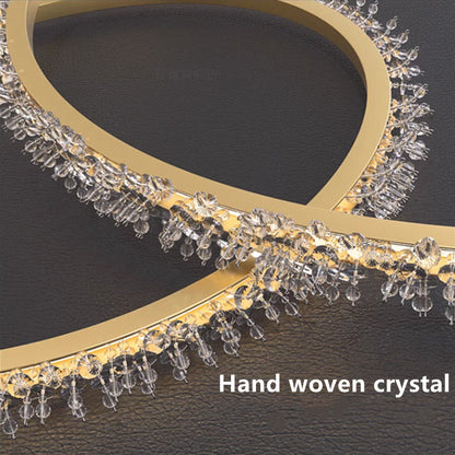 Versoix | Creative Crystal LED Pendant Light in the Shape of Rings, Dia15.7+23.6+31.5", Cool LightBy Miron Demid LLC